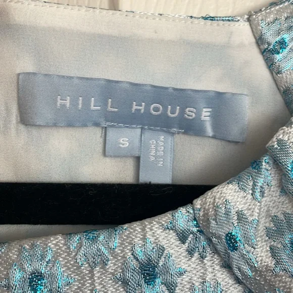 Hill House Snowflake Blue Jacquard Mini Dress Araminta size small - Picture 2 of 6
